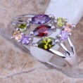 кольцо  серебряное 925 пробы с аметистом.гранатом.цитриномюРазмер 7.5